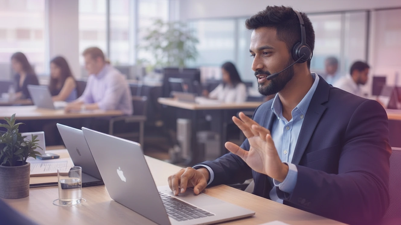 Professional recruiter conducting a scalable interview using Maslow to deliver consistent, high-quality hiring results for a busy recruitment agency.