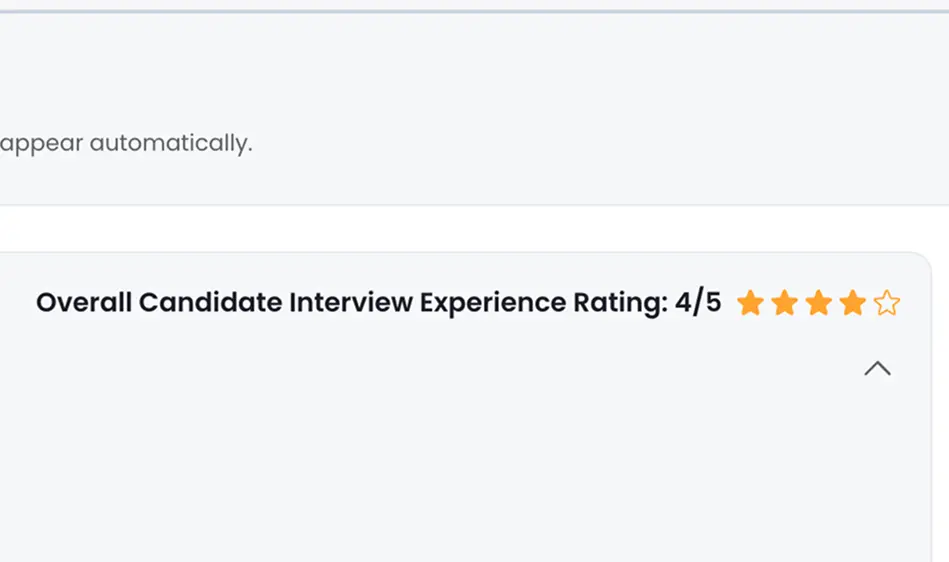 Interface detail showing a four-star candidate interview experience rating on Maslow